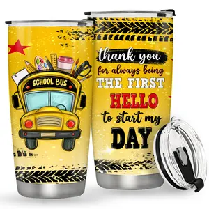 1-pack, 20oz/590ml Insulated Tumbler Gift for School Bus Driver, unisex design for male and female bus drivers. Perfect back to school gift and thoughtful appreciation present for school bus drivers.