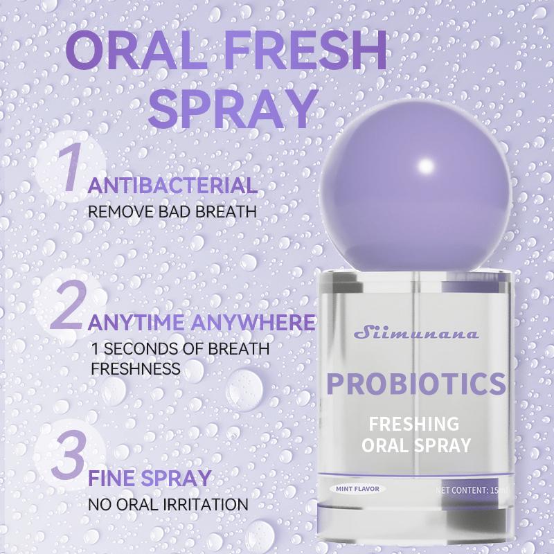 15ml Probiotic Mint Oral Spray – Sugar-Free, Compact Portable Breath Freshener for Lasting Freshness and Oral Care, Promotes Oral Health, Travel & Date Must-Have Keep Oral Long-Lasting Freshness