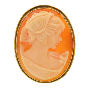 9K YG English Lady Estate Cameo