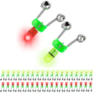 Night Fishing Rod Bite Bait Alarm Light with Twin Bells Ring Fishing Bite Alarm Indicator On Fishing Rod