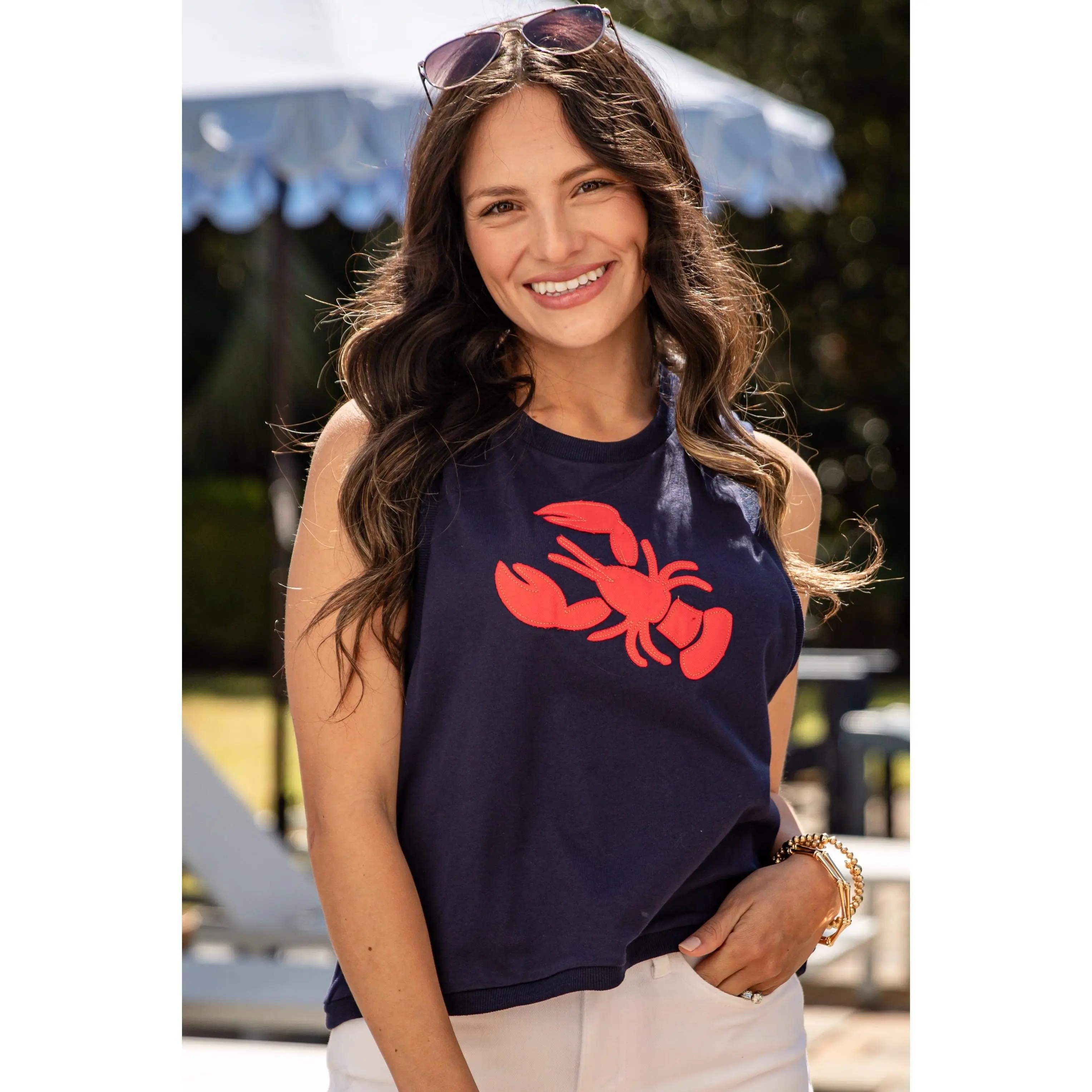 Catch Of The Day Lobster Navy Graphic Tank