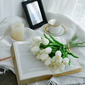 ​​Premium Faux Tulip Arrangement - Handcrafted Silk Flowers for Year-Round Spring Elegance