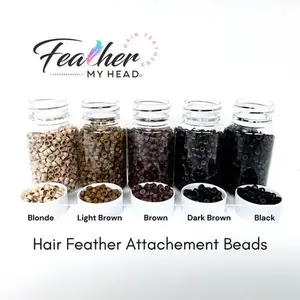 Hair Feather Micro Beads – Silicone Lined Extension Beads (25, 50, 100 Count)