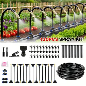 34-piece automatic drip irrigation system, garden watering irrigation kit with adjustable copper nozzles, suitable for gardens, raised flower beds, lawns, and greenhouses as a misting spray system, an ideal gift for gardening enthusiasts,