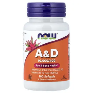NOW Foods Vitamin A&D, 100 Softgels