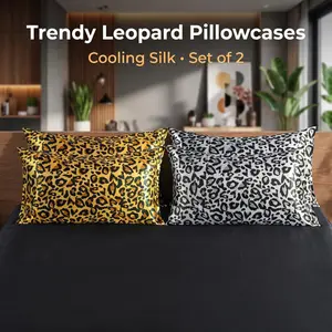 [Summer Vibes] Cool & Smooth Satin Pillow Cases 2 Pack | NTBAY Vintage Animal Pattern Bedding, Frictionless Hair Care & Anti-Aging Skin Pillow Covers, Standard/Queen/King (Set of 2) outdoorfun