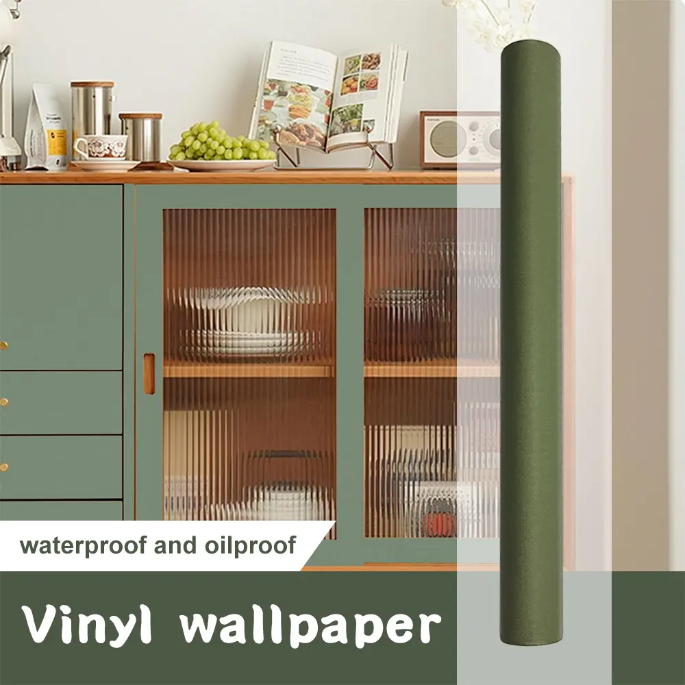 Self Adhesive PVC Wallpaper, Matcha Green Waterproof Removable Vinyl Wall Sticker Thick Anti-Fouling Peel and Stick Contact Paper for Bedroom Living Room Kitchen Dorm DIY Home Decor