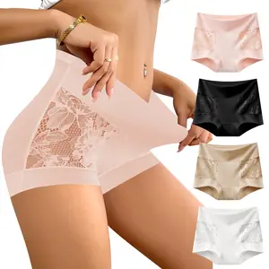 QUASTI 4/8 Pack Women's Comfortable Basic Normal Size & Plus Size Underwear, Boxer Lace Briefs, Seamless & Comfortable Panties, Breathable Skin-Friendly & Smooth for All-day Wear, Comfy Minimalist & Elegant Underwear, S-5XL