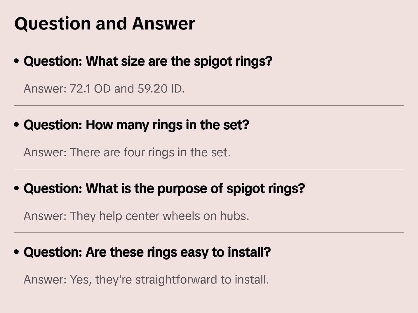 Gorilla Automotive - SPIGOT RING SET 72.1 OD-59.20 ID (4PK)