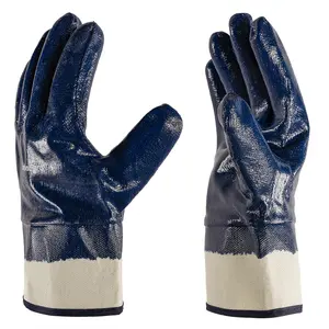 6-24 pairs-Oil-Resistant Safety Work Gloves for Men & Women, Acid & Alkali Resistant, Blue