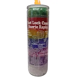 Romesen Suerte Rapida, Veladora 7-Colores 7-Dias, Fast Luck 7-Day 7-Color Candle