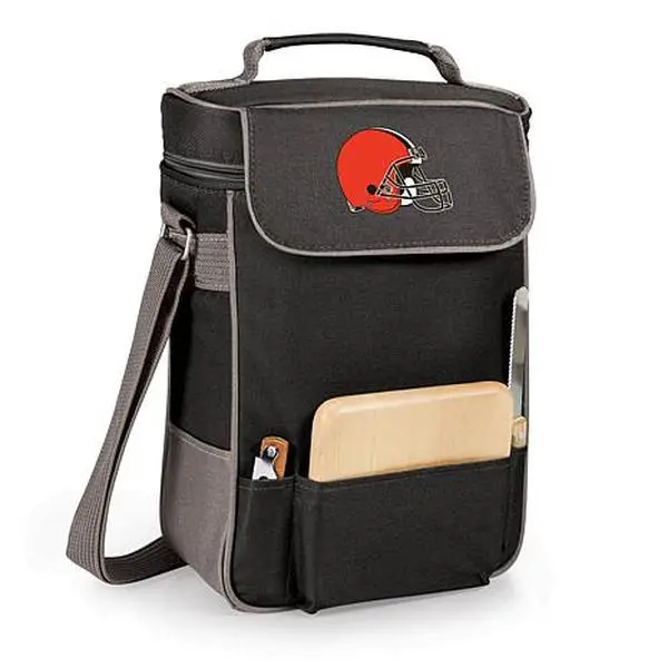 Football Fan Shop Picnic Time Duet Wine and Cheese Tote - Cleveland Browns