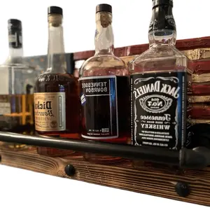 Small (20”x10”x8”) Rustic American Flag Wall Shelf | Patriotic Liquor Rack | Whiskey Rack | Patriotic Wall Decor | Bourbon Display Shelf | Distressed Wall Art |  Hanging Christmas Gift |  Decoration |  Hangable