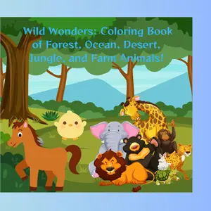 Wild Wonders: Coloring Book of Forest, Ocean, Desert, Jungle, and Farm Animals!: Turtle, Lyon and many more animal illustrations to color for boys and girls 4-8