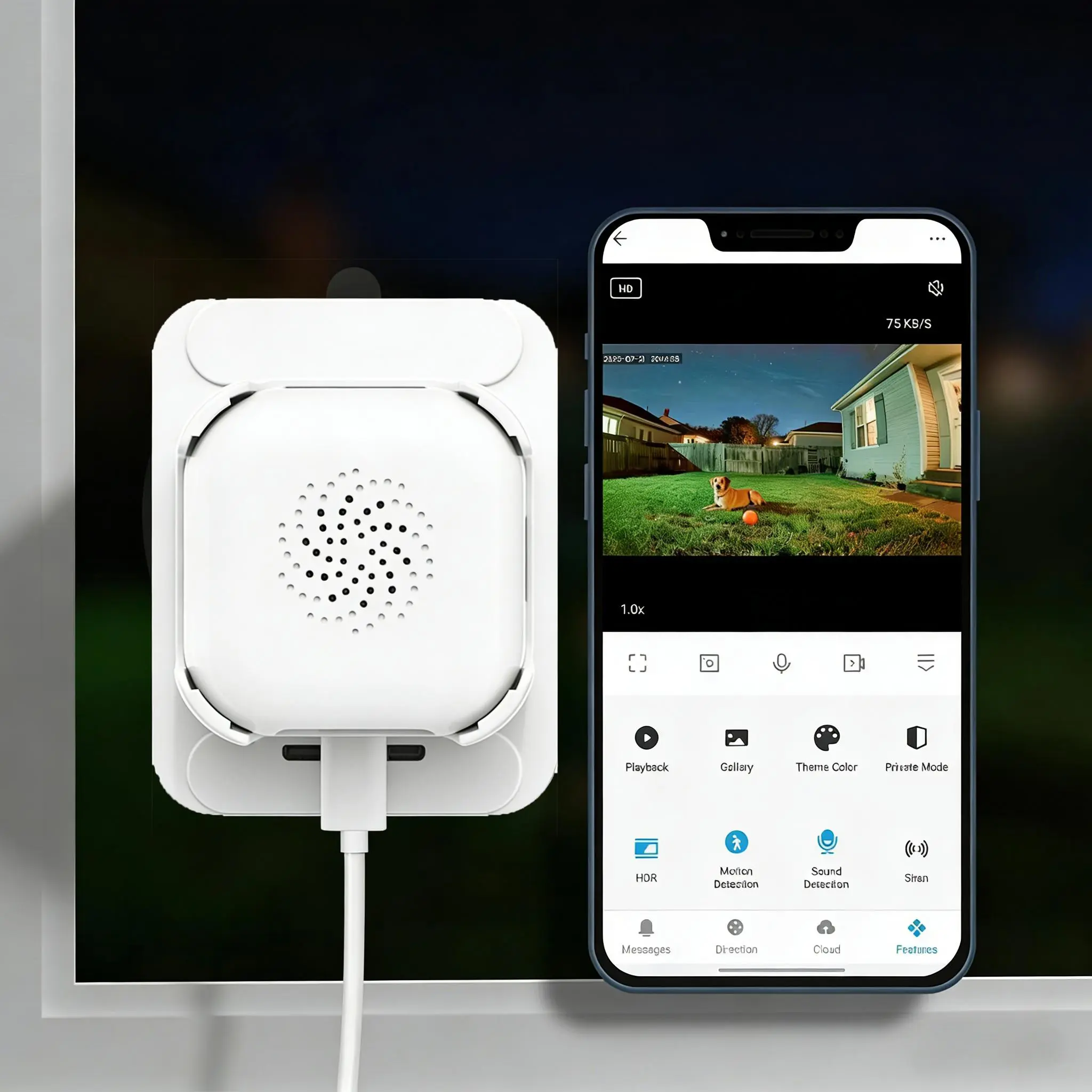 Litokam 2K Mini Window Security Camera, 5G&2.4GHz Indoor Home Camera with AI Full Color Night Vision, Person/Motion/Sound Detection, Real-Time Alerts, 24/7 Recording (Micro SD Not Included), High-Speed Transmission, Easy Quick Installation