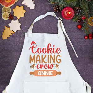 Personalized Christmas Baking Apron for Kids – Custom Name Chef Gift Set