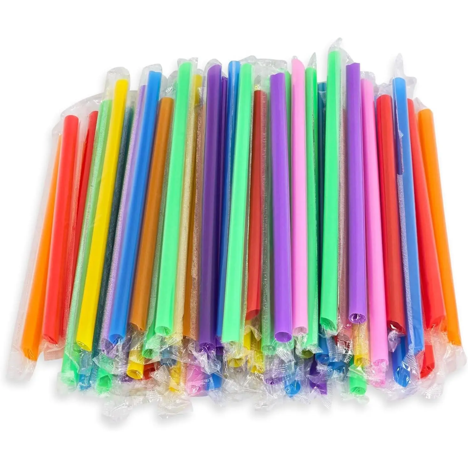 700 count Multi Colors  Smoothie Straw Disposable Milkshake Straws , Bubble  Straws For Cakes, Disposable Smoothie Straw Individually Wrapped (0.43" Wide X 9.84" Long)