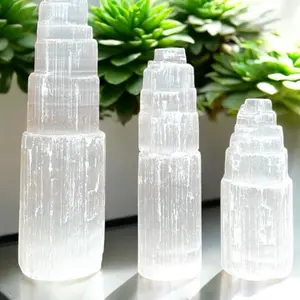 Selenite Crystal Tower – Choose 8”, 10” or 12” – Cleansing & Charging Stone