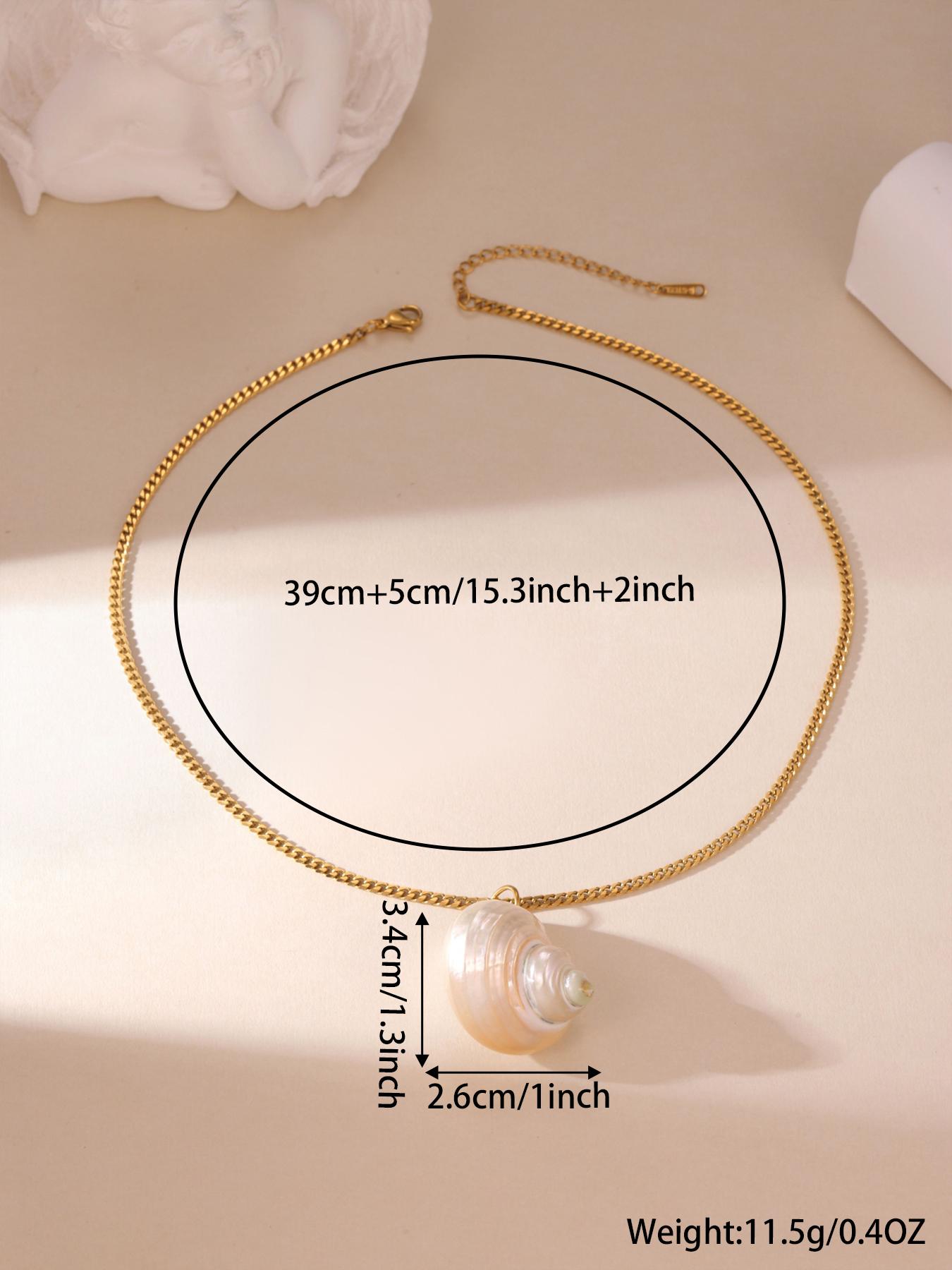 Natural Seashell Pendant Necklace - Beach Vacation Style Jewelry