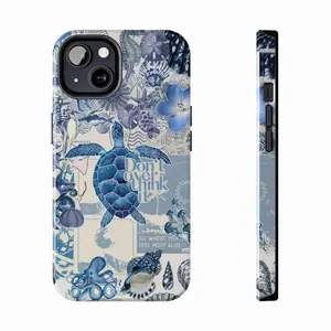 Blue Ocean Turtle Phone Case, Sea-Inspired Cute Aesthetic with Caretta Summer Art & Motivational Quote