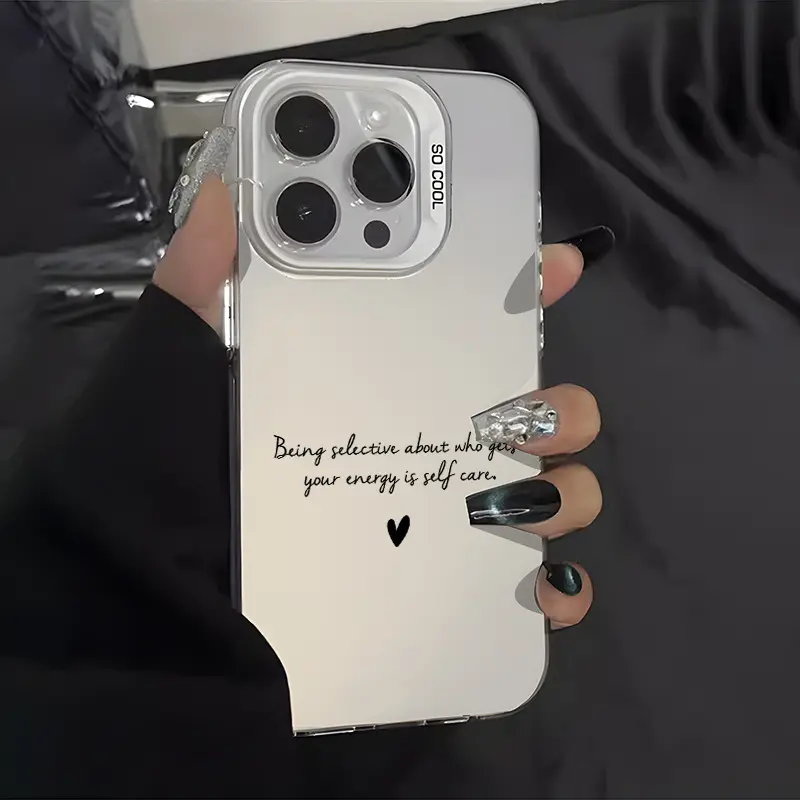 Matte Silicone Cellphone Case for iPhone 17 Pro Max, 16 Plus, 15, 14, 13, 12, 11, SE — Motivational Quotes Heart Aesthetic, Shockproof, Anti-Scratch, Stylish Protection Casing for Mobile Phone Accessories
