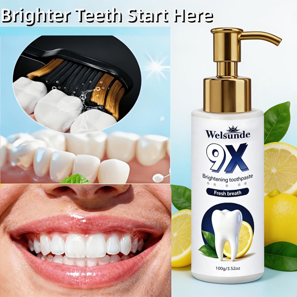 Welsunde 9X Press-on Brightening Toothpaste, Fluoride-Free Oral Care Paste for Fresh Breath