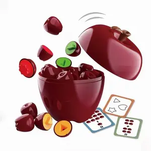 24-Piece Smart Apple Matching Montessori Toy With Educational Cards, STEM Learning Toys For Toddlers Color & Shape Recognition, Ideal Toy Birthday Christmas Gifts