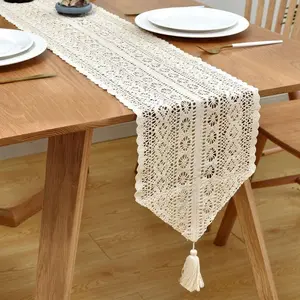 American Country Hand-Woven Table Runner – Lace Tablecloth Tea Table Cover