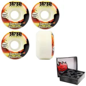 Satori Skateboard Wheels 52mm Spencer Hamilton Meditate 101A with Spitfire Bearings