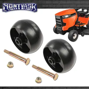 CROSSDESIGN 2PCS Deck Wheel and Bolt & Lock Nut Set Front Deck Wheels 734-04155 w/ Bolt Lock Nuts For MTD Cub Cadet Troy Bilt B