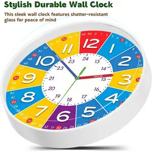 1 Piece Segmented Digital Dial Round Plastic Frame Wall Clock, 8/ 12 Inch, Silent Movement Accurate Timekeeping, Lightweight Wear-resistant With Plastic Dust Cover, Ideal Christmas Gift Holiday Home Decor