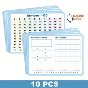 Teacher Recommended Learning Clock Classroom Set, Dual-Sided Erasable Math Manipulatives, Math Learning Tools, Time Expression Game, Suitable for Preschool & K-3