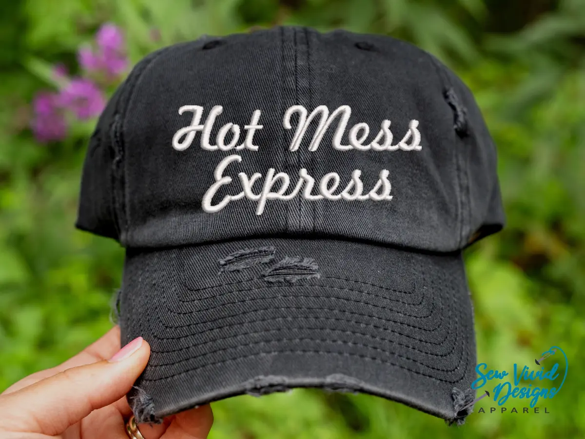 Hot Mess Express Hat | Distressed Baseball Cap OR Ponytail Hat | BFF Gift | Funny Sarcastic Sayings