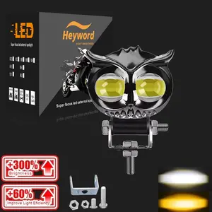 Heyword Owl LED Light & Combo for Motorcycles and Cars, High/low Beam, High Lumen Headlight, / Light, Adjustable Mounting Bracket, Super Bright Zes-3570 LED