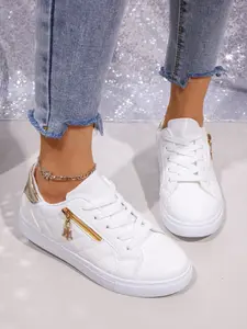 Women's Low-Top Lace-Up Sneakers, Walking Shoes, Versatile Casual Shoes for Students, Fashionable Trendy Footwear, Perfect for Everyday Wear