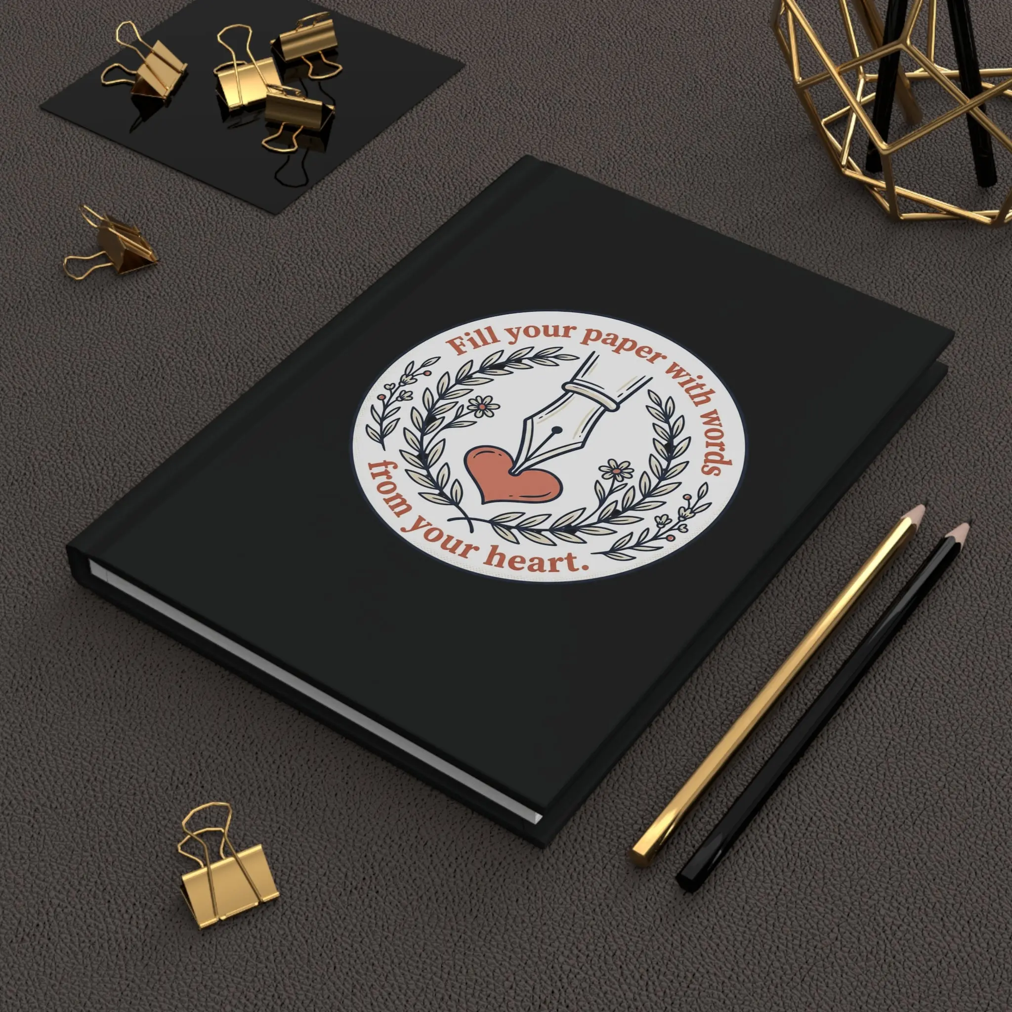 Customized Hardcover Matte Cover Personalized Journal - 5.75"x8" Rectangular Office Stationery, 150 Sheets Full Print Lined Pages Print Notebook for Study & Everyday Personalized Journaling