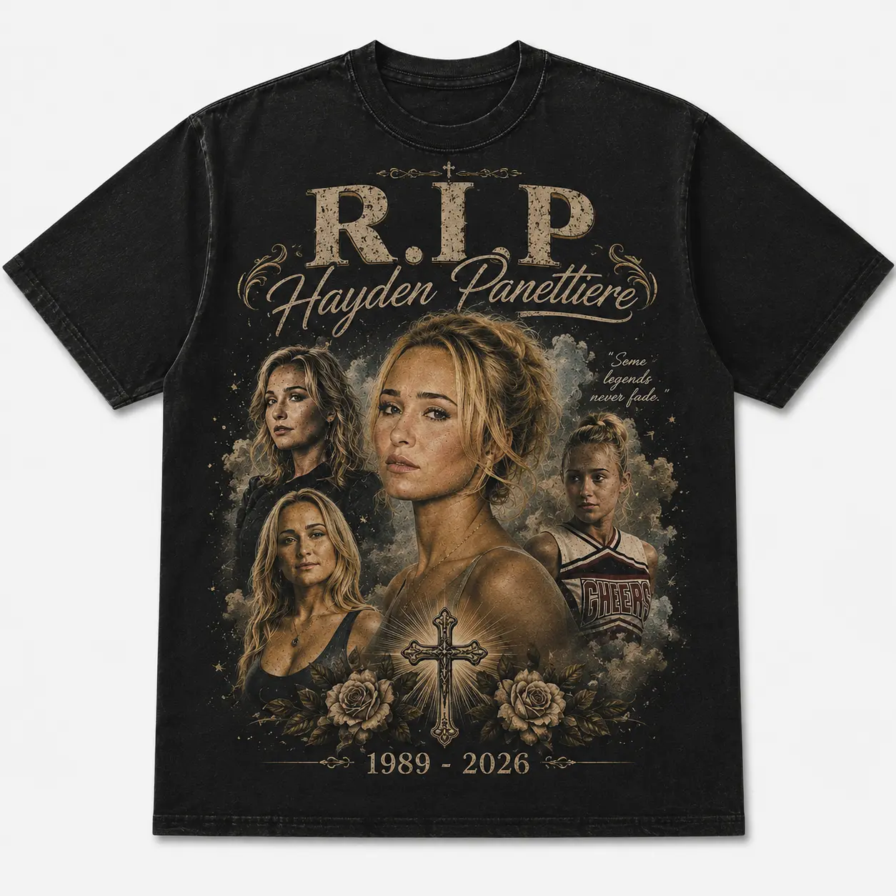 RIP Hayden Panettiere Tribute Shirt, RIP Memorial T-Shirt, Vintage Retro Graphic Tee, Celebrity Fan Shirt, Celebrity Memorial Shirt, Vintage Retro Remembrance Graphic Shirt