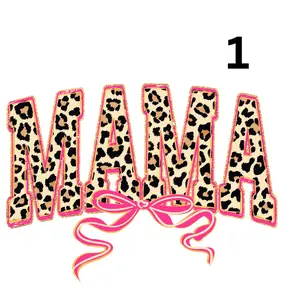Mama Leopard With Bow 2 Designs To Choose From Direct To Film Print, DTF Print, Ready To Press Print For T-Shirts