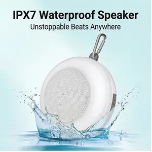 IPX7 Waterproof Portable Bluetooth Speaker with LED Lights Outdoor Mini Speaker Loud Sound Deep Bass Audio for Smartphone Connection