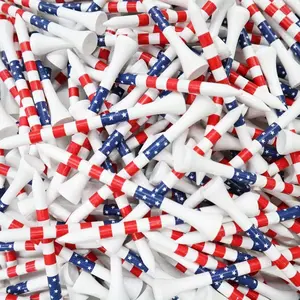 Plastic Golf Tees Unbreakable American Flag Golf Tees Low Friction Transparent Long Golf Tees Bulk,Unbreakable Tees Reduces Friction & Side Spin, Long Golf Tees Bulk for Men, Essential Golf Accessories