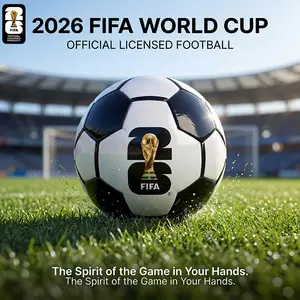 2026 FIFA World Cup Official Licensed Soccer Ball, Premium Match Football, Durable PU Surface, Classic Black & White Design, Training & Game Ball for Kids Teens Adults, FIFA Fan Gift & Sports Collection