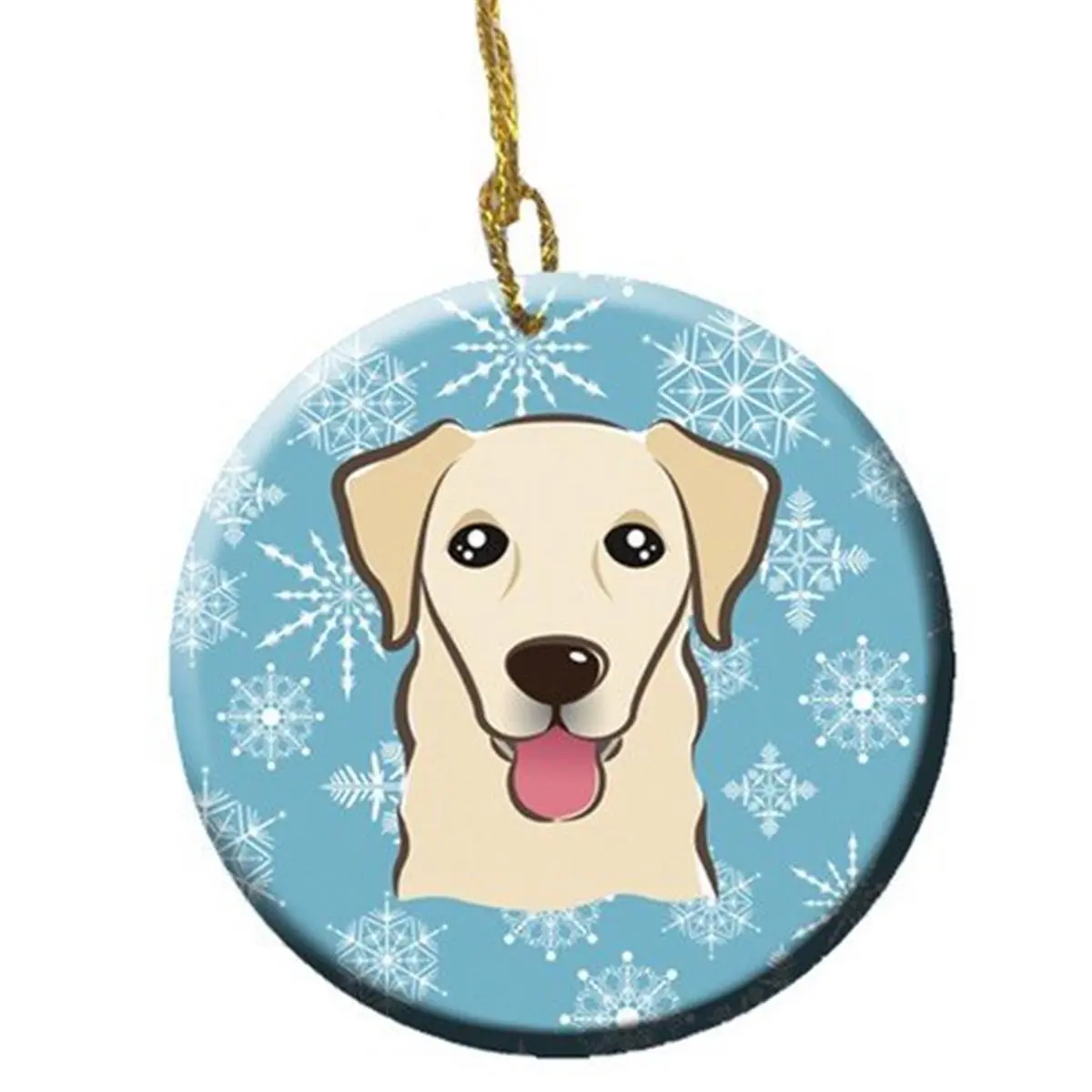 Snowflake Golden Retriever Ceramic Ornament