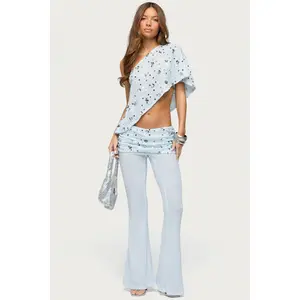 Zephyra Bead & Sequin Foldover Pants