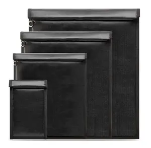 Faraday Bags, Waterproof Fireproof Money Bag for Cash, Important Document Storage Organizer for Valuables, Legal Documents Safe, Fireproof & Waterproof (Black)