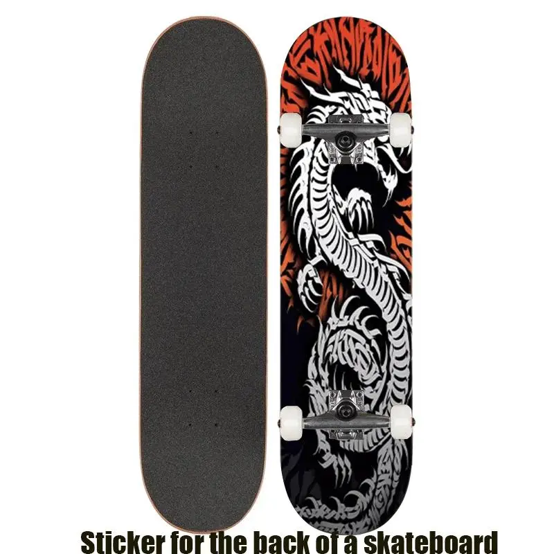 1 flat "Fantasy Retro Dragon" retro skateboard sticker suitable for double skateboard scooter sticker cool sports skateboard