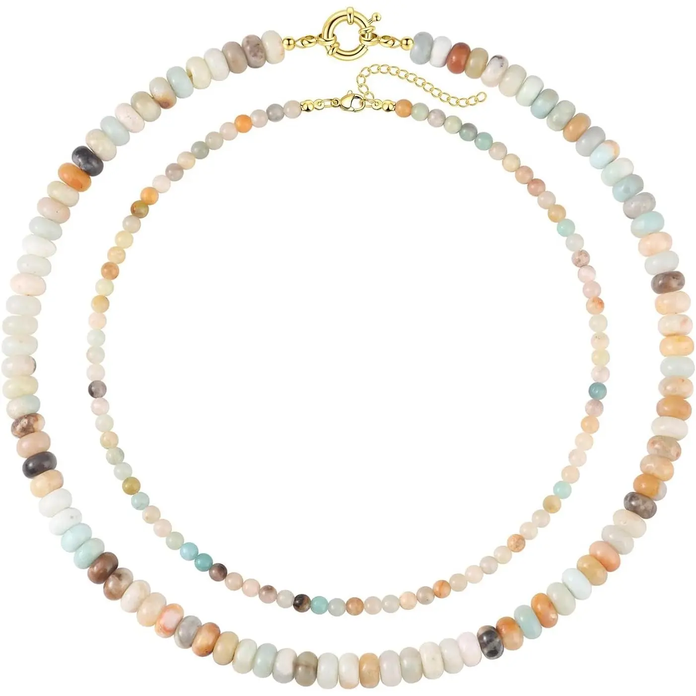 Women's 2PCS Boho Layering Crystal Beaded Necklaces - Handmade Craft Costume Jewelry, Summer Beach Outing Female Birthday Gifts, Layering Necklace, Women's Fashion