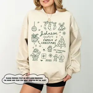 Custom Family Christmas Sweatshirt, Matching Family Christmas Shirts, Personalized Name Christmas Family Shirts, Personalized Christmas Tshirts