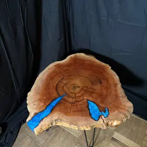 Sycamore and Ocean Blue Epoxy Table