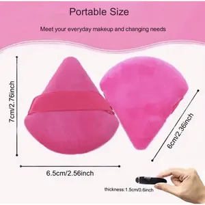 6 Pieces Triangle Powder Puff Face Makeup Sponge Wedge Shape- Pink