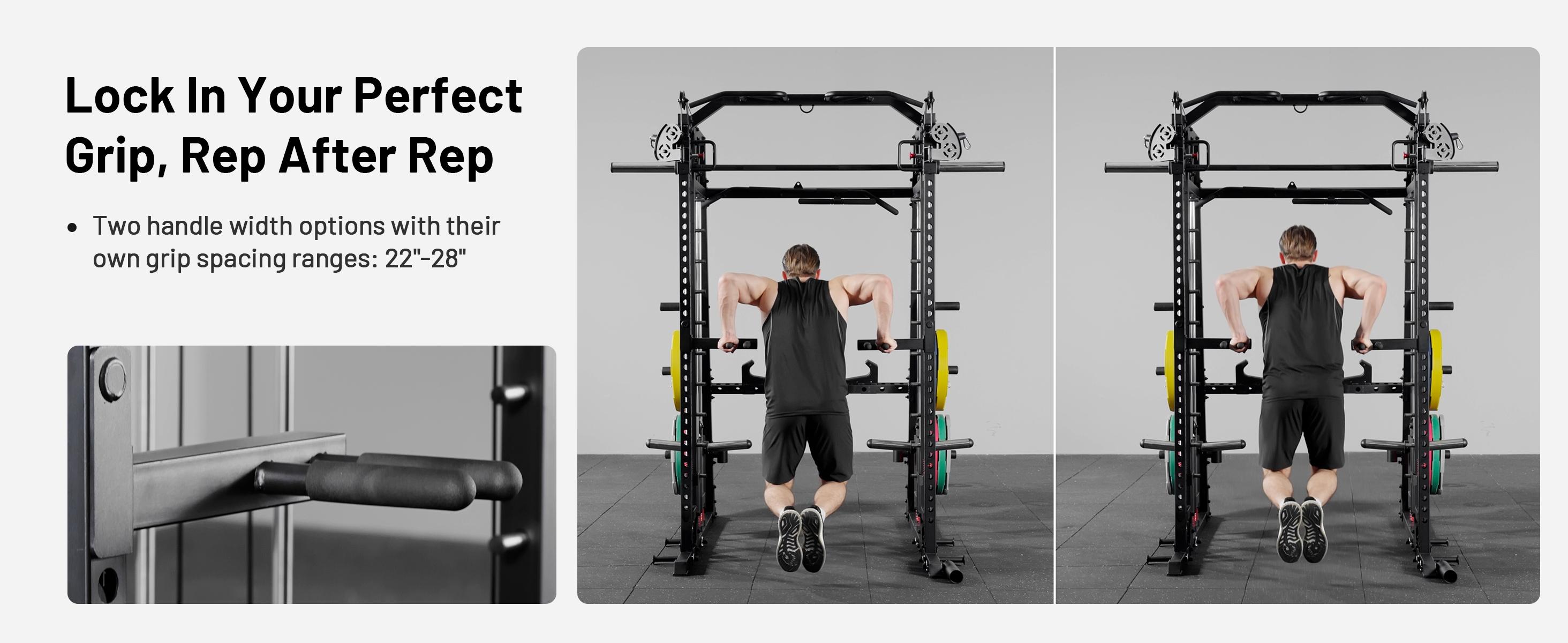 Smith Machine, 2200lbs Squat Rack with LAT-Pull Down System & Cable Crossover Machine, Training Equipment with Leg Hold-Down Attachment Smith Machine, 2200lbs Squat Rack with LAT-Pull Down System & Cable Crossover Machine, Training Equipment with Leg Hold-Down Attachment